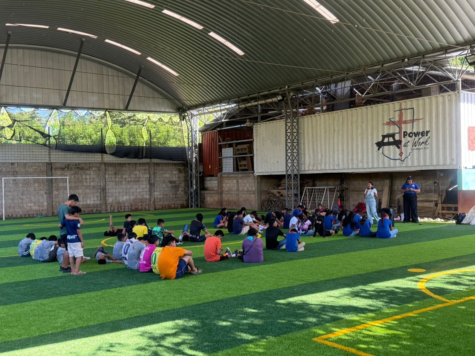 Youth coming together to pray & play. 