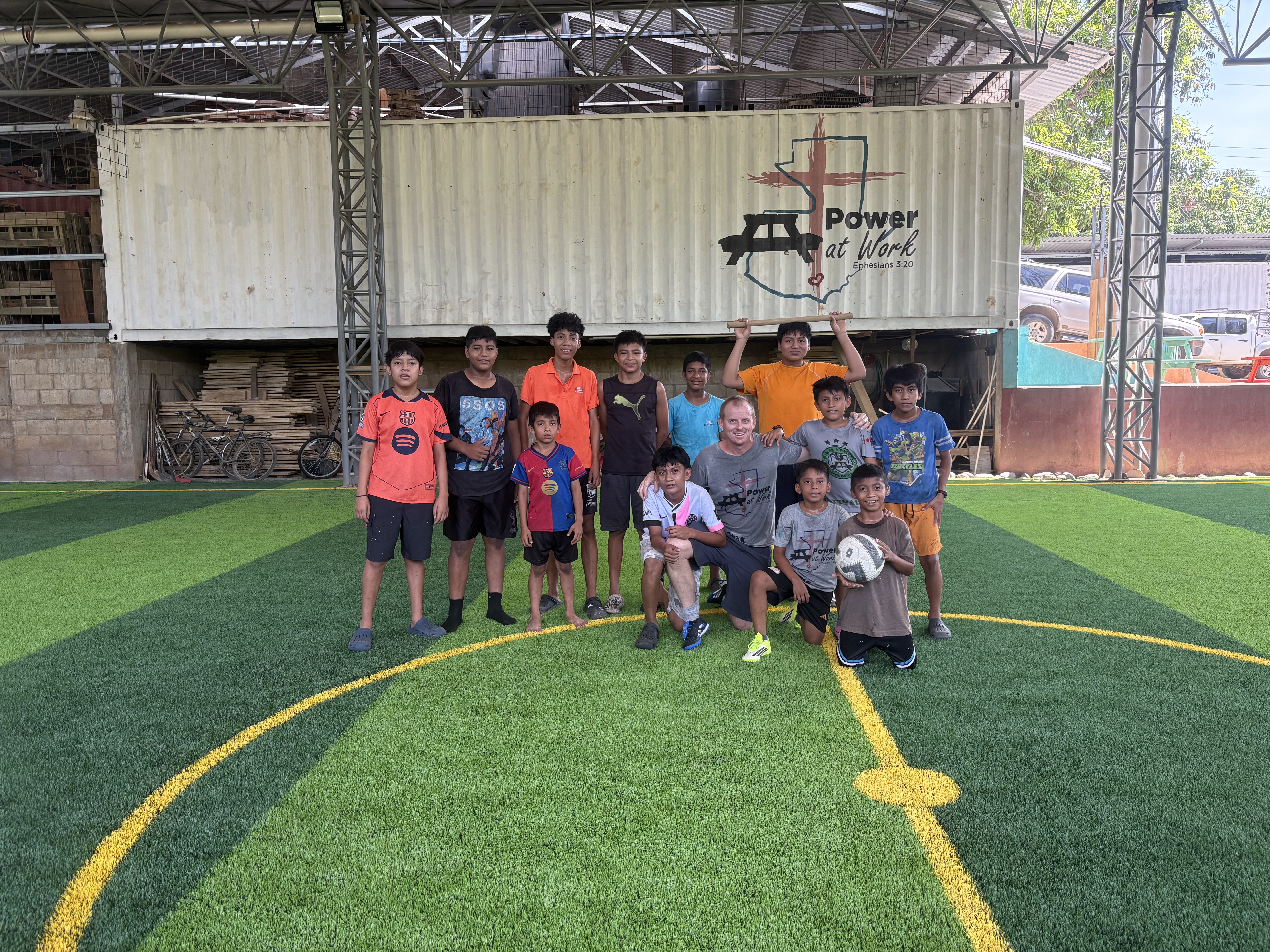 Synthetic turf was completed 
June 2, 26
Saturday morning game with the core group of kids. 